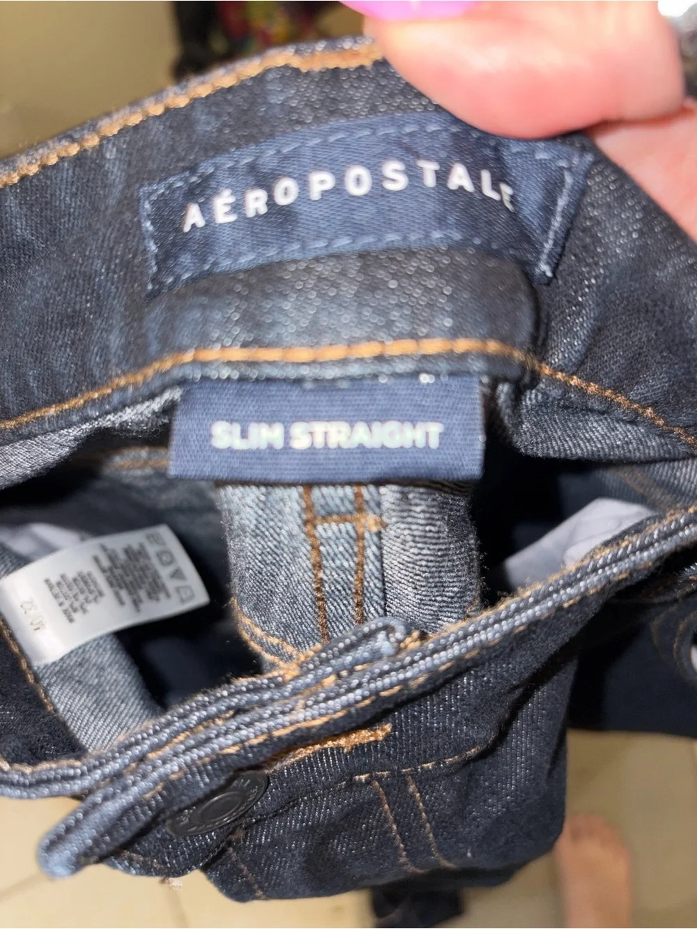 Aeropostale Men's Dark Indigo Straight Jeans